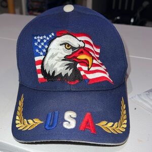 USA bald eagle with flag patriot cap made in Korea